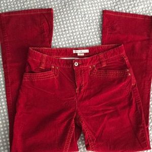 Hipster boot bright red Tommy Hilfiger cords sz 10